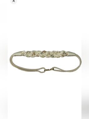 Vintage Braided Rope Waist Belt M/L Cream Faux Pearls‎
